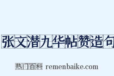 张文潜九华帖赞造句是什么意思的图片